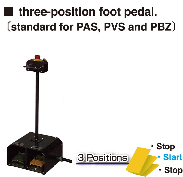 Standardized double-action $ three-position foot pedal